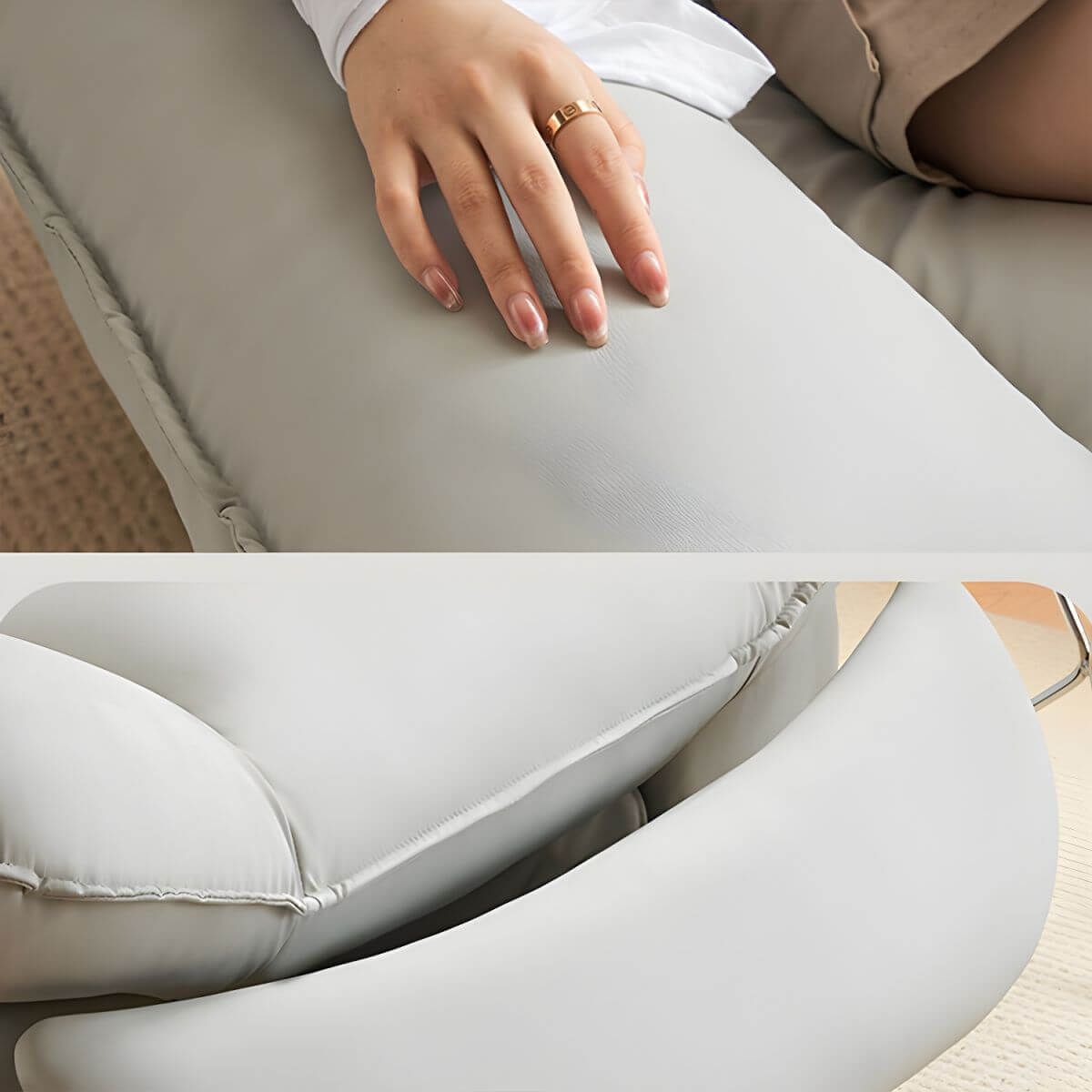 Close-up of Faux Leather Recliner Material