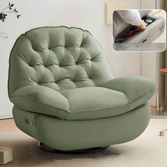 Beige Faux Leather Recliner