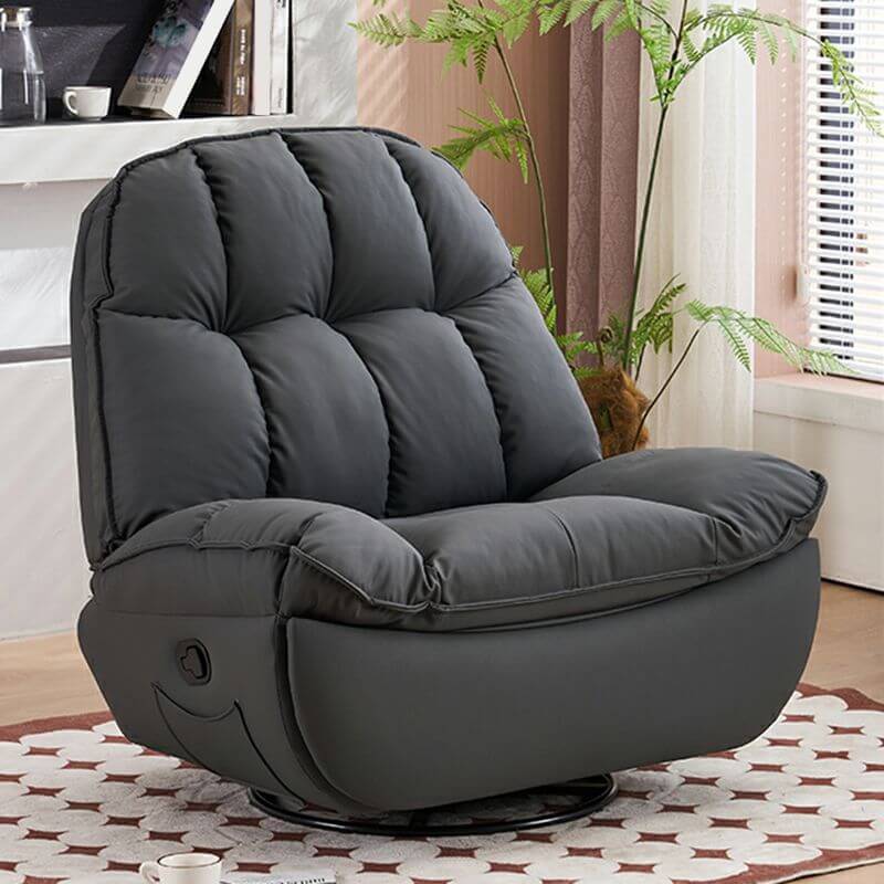 Standard Modern Swivel Rocker Recliner with Tufted Design