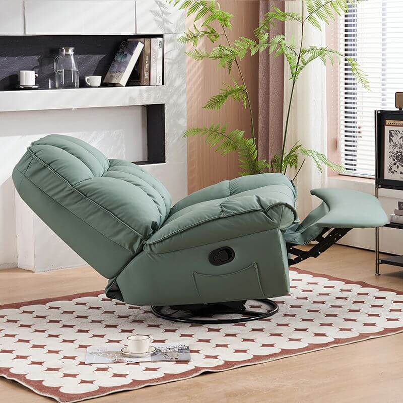 Reclinable Giratorio y Mecedor Estándar Moderno con Diseño Acolchado y Bolsillo de Almacenamiento Incorporado Imagen secundaria del producto