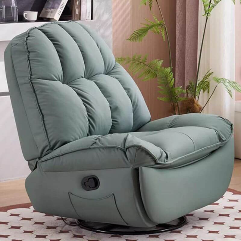with★coco Standard Modern Swivel Rocker Recliner with Tufted Design