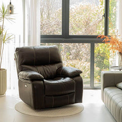 Standard Size Wood Recliner in Dark Brown