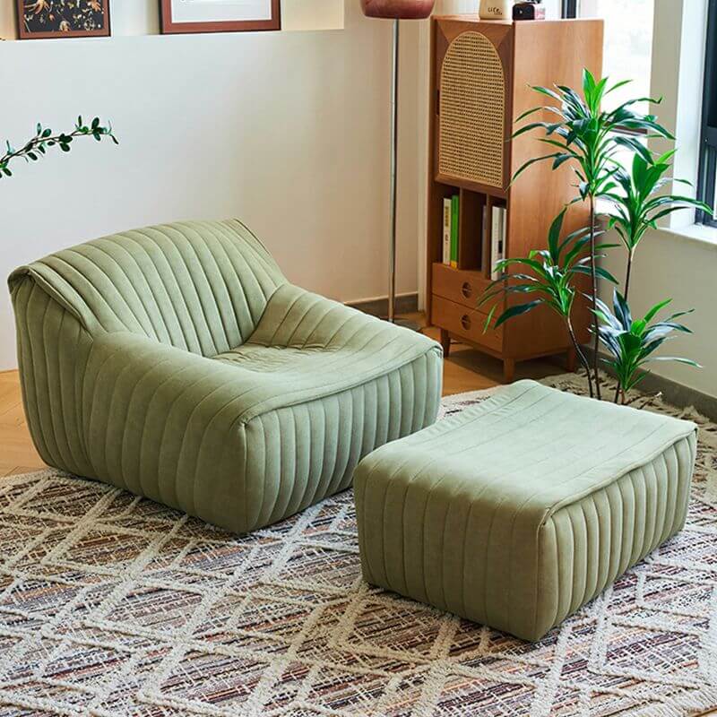 Standardgroßer, Wildlederbezogener, Schaumstoffgefüllter, Einzelsitzer-Sitzsack - Keine Montage erforderlich Zweitbild