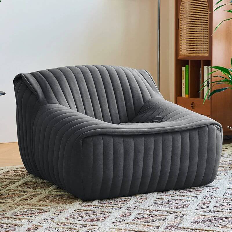 Stylish suede bean bag chair for relaxation