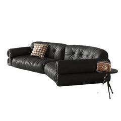 Elegant round arms of Midnight Black Sofa