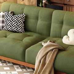 Comfortable sofa with armrest and pillows