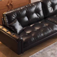 Sofa with durable fabric in sleek black color