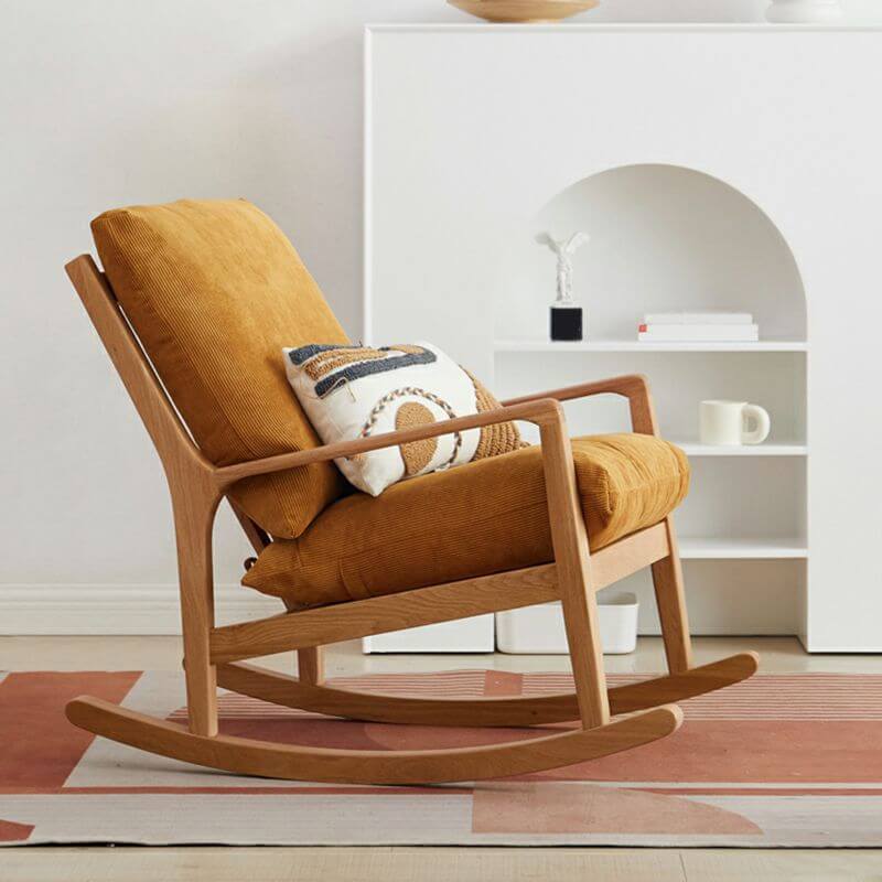 Stationary rocking accent chair in olive green and butter color Image principale du produit