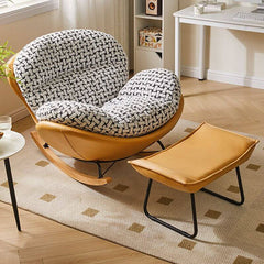 Stationary rocking chair couch with ottoman