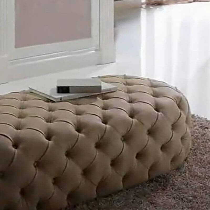 Elegant brown bedroom bench in modern style