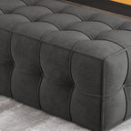 63-inch long bench with tufted design