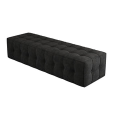 stitch-tufted sitting bench in grey color