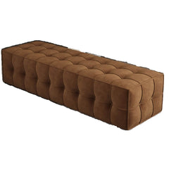 stitch-tufted sitting bench in olive green