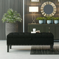 Elegant nailhead design on ottoman