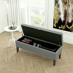 Spacious interior storage ottoman