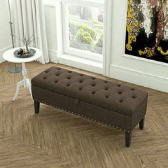 Versatile black ottoman for any decor