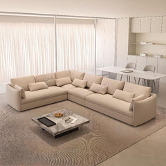 Modern living room with ink and white sofa