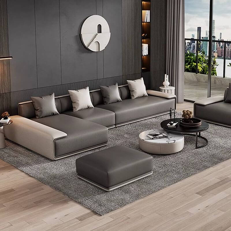 Canapé droit/en forme de L en mousse mémoire horizontal/à gauche avec support dissimulé Image secondaire du produit