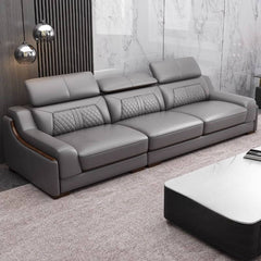 Adjustable headrest on sofa couch