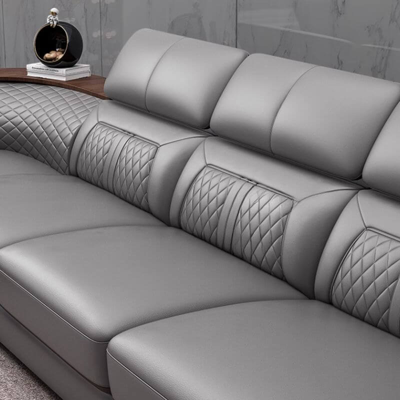 Close-up of sloped arm design