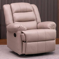 Elegant leather upholstery of the recliner