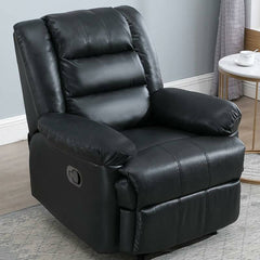 Elegant leather upholstery of the recliner