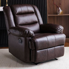 Elegant leather upholstery of the recliner