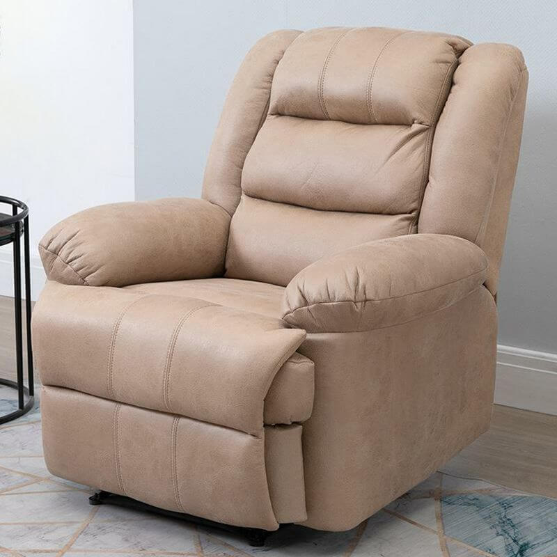 Close-up of adjustable footrest on recliner