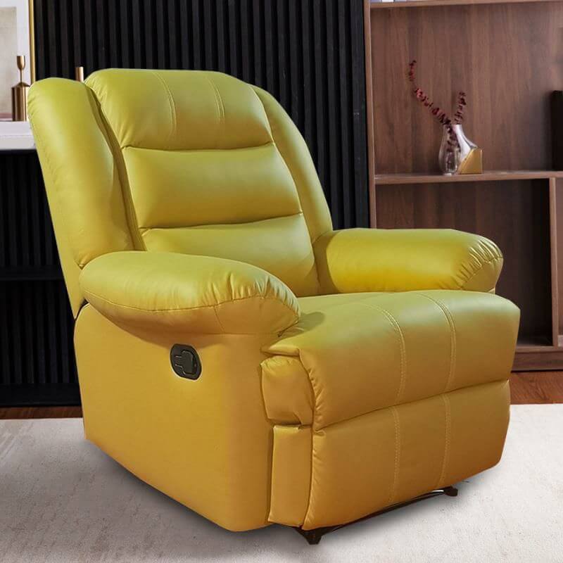 Close-up of adjustable footrest on recliner