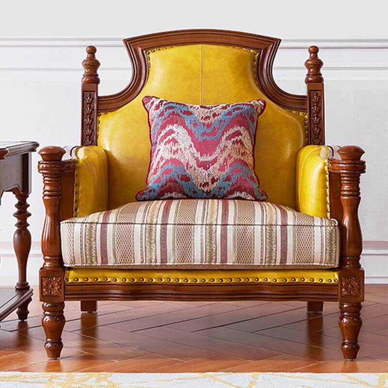 modern loveseat with nailhead decoration