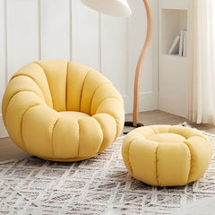 Oversized cotton filled bean bag chair in solid white color