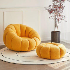 Stylish light yellow bean bag chair for modern decor