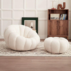 Luxurious oversized bean bag chair in solid orange