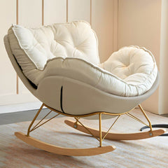 elegant rocking chair in off-white-orange