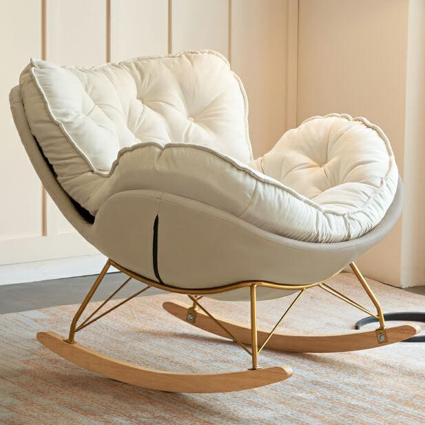 comfortable rocking chair with track arms