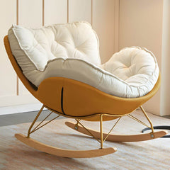 elegant rocking chair in off-white-orange