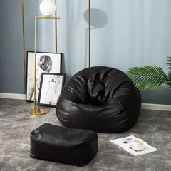 Chic design of faux leather bean bags