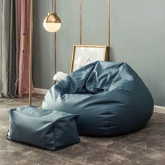 Stylish bean bag ottoman in modern interior