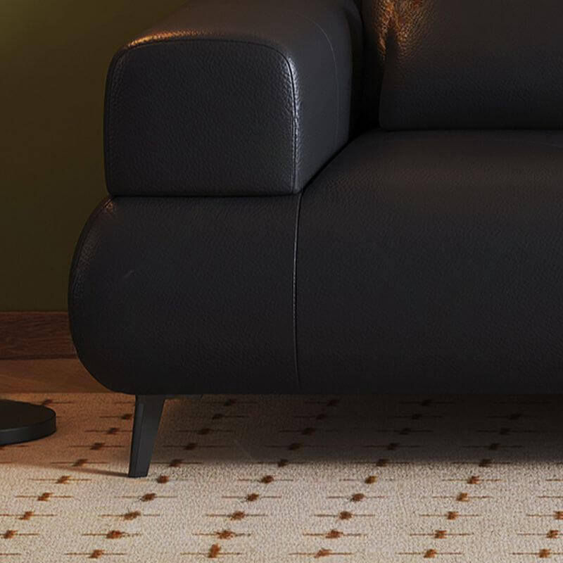 ドローイングルーム用のスタイリッシュなインク/ココアソファ、アームレスト付き サブ画像