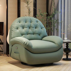 Stylish leather upholstered rocking chair in green