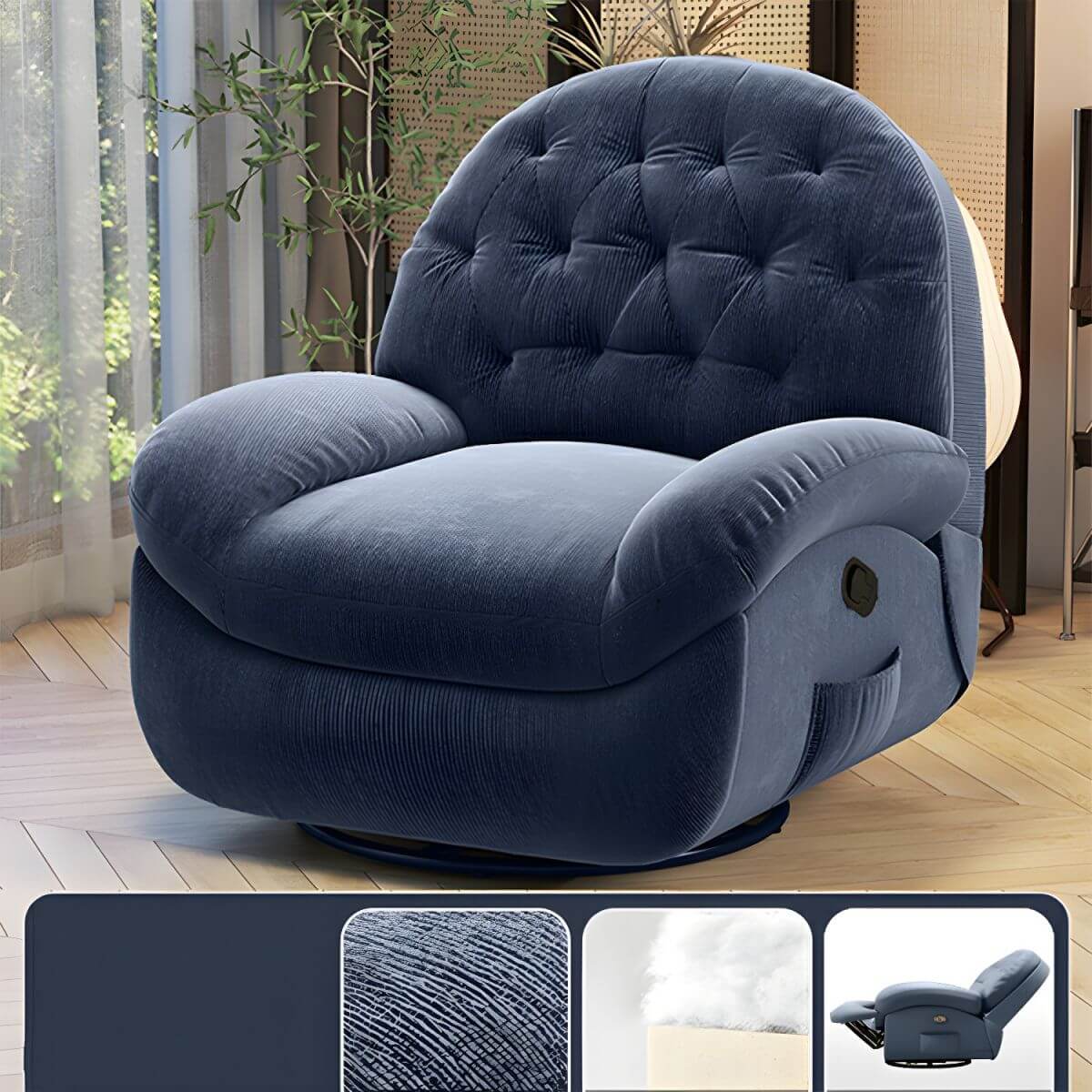 Modern tufted design rocking chair