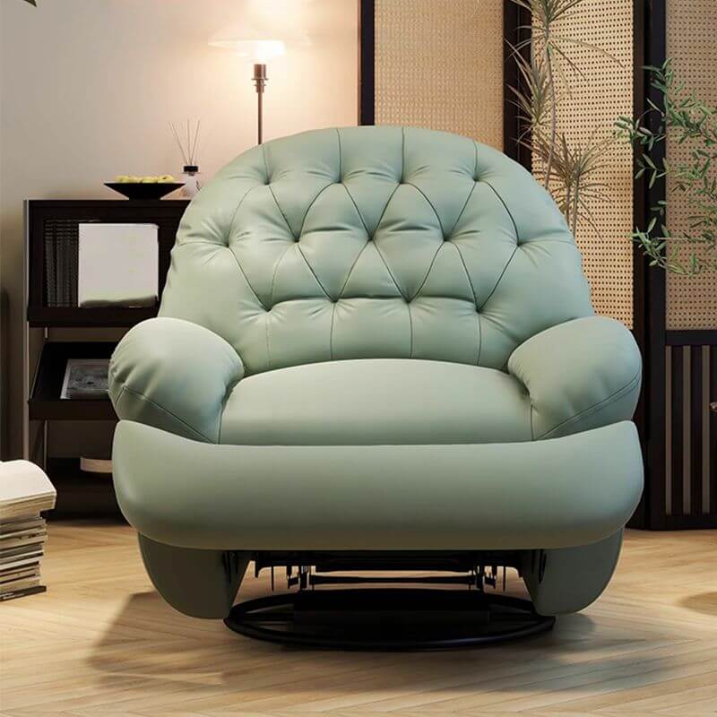 Stylish Leather Upholstered Modern Rocking Chair with Tufted Design - Perfect for Your Chic Home Secondary image