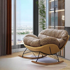 Contemporary rocking chair with cushioned seat