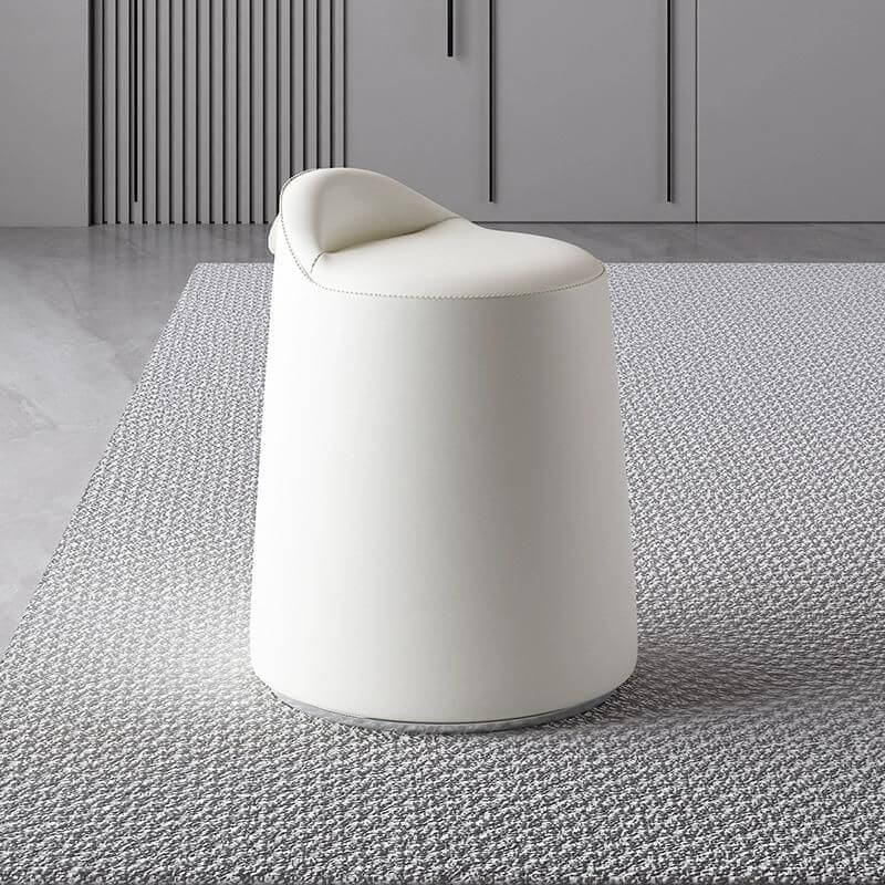 Stylish silver leg modern mini pouf ottoman in black