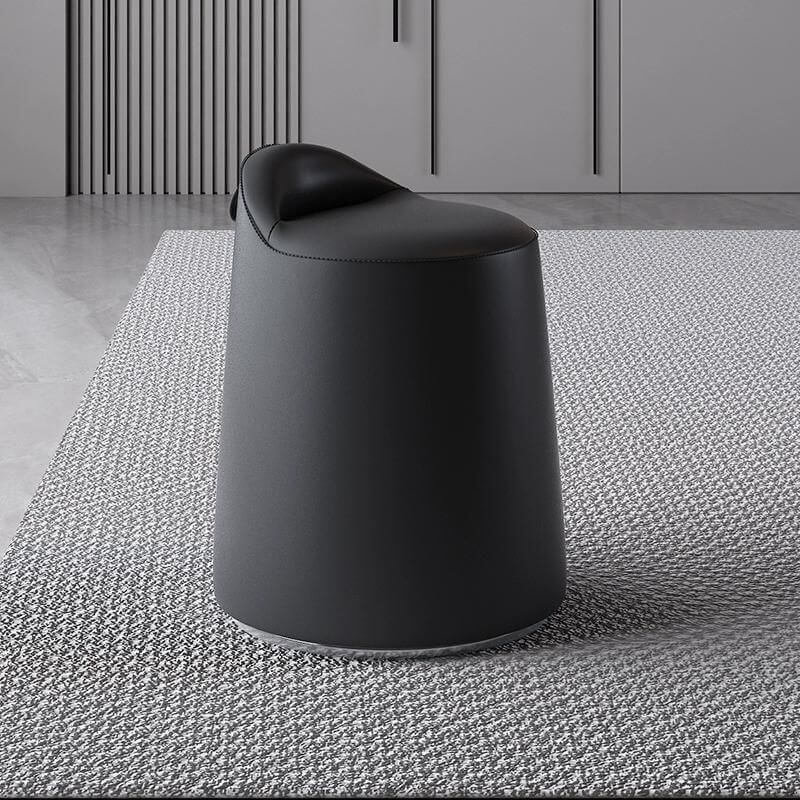 Blue cube pouf in modern interior