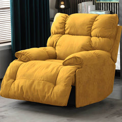 Yellow foam fill recliner with solid color pattern