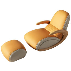 Brown rocking chair showcasing natural leg color