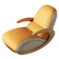 Brown rocking chair showcasing natural leg color