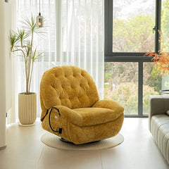 Stylish tufted chair in living room