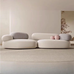 Round Arm Design Sectional Sofa